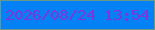 文字の大きさ：5、枠の色：679986、背景の色：0481f5、文字の色：8134d7 無料ブログパーツのブログ時計