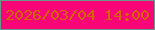 文字の大きさ：1、枠の色：679a89、背景の色：fa0578、文字の色：d26700 無料ブログパーツのブログ時計
