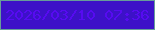 文字の大きさ：3、枠の色：679d99、背景の色：3d11c8、文字の色：570bf1 無料ブログパーツのブログ時計