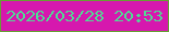 文字の大きさ：3、枠の色：679f34、背景の色：d618ae、文字の色：51da94 無料ブログパーツのブログ時計