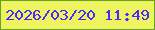 文字の大きさ：2、枠の色：67a027、背景の色：eef45f、文字の色：492afc 無料ブログパーツのブログ時計