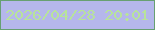 文字の大きさ：4、枠の色：67a071、背景の色：b5b7eb、文字の色：b8e39b 無料ブログパーツのブログ時計
