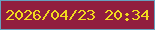 文字の大きさ：5、枠の色：67a0be、背景の色：911e3e、文字の色：f2da1e 無料ブログパーツのブログ時計