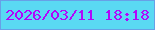 文字の大きさ：4、枠の色：67a0e7、背景の色：5ad9f3、文字の色：b206fa 無料ブログパーツのブログ時計