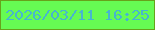文字の大きさ：3、枠の色：67a21b、背景の色：66fb53、文字の色：47b5cf 無料ブログパーツのブログ時計