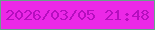 文字の大きさ：1、枠の色：67a28a、背景の色：ec28e7、文字の色：b50ebf 無料ブログパーツのブログ時計