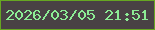 文字の大きさ：3、枠の色：67a622、背景の色：494144、文字の色：8cec94 無料ブログパーツのブログ時計