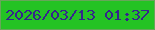 文字の大きさ：3、枠の色：67a65a、背景の色：24c324、文字の色：35258c 無料ブログパーツのブログ時計