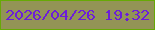 文字の大きさ：4、枠の色：67a906、背景の色：939456、文字の色：6c1ed8 無料ブログパーツのブログ時計