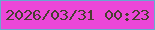 文字の大きさ：3、枠の色：67a9cf、背景の色：ec47d8、文字の色：483f30 無料ブログパーツのブログ時計