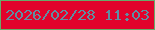 文字の大きさ：5、枠の色：67aa69、背景の色：e2022b、文字の色：5f8ea2 無料ブログパーツのブログ時計