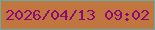 文字の大きさ：5、枠の色：67aaa6、背景の色：c1753f、文字の色：8d0973 無料ブログパーツのブログ時計