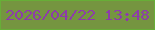 文字の大きさ：5、枠の色：67ae37、背景の色：759540、文字の色：8d3ca9 無料ブログパーツのブログ時計
