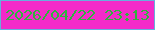 文字の大きさ：3、枠の色：67afdc、背景の色：f32bc9、文字の色：30b33e 無料ブログパーツのブログ時計
