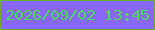 文字の大きさ：1、枠の色：67b028、背景の色：8868fc、文字の色：4ad95e 無料ブログパーツのブログ時計