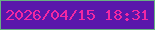 文字の大きさ：5、枠の色：67b082、背景の色：5a16ab、文字の色：f228a3 無料ブログパーツのブログ時計