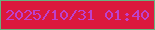 文字の大きさ：3、枠の色：67b37f、背景の色：db183d、文字の色：bd41cc 無料ブログパーツのブログ時計
