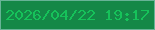 文字の大きさ：4、枠の色：67b396、背景の色：148847、文字の色：16c25a 無料ブログパーツのブログ時計