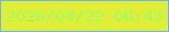 文字の大きさ：1、枠の色：67b4f7、背景の色：e1ee38、文字の色：9dfd65 無料ブログパーツのブログ時計
