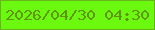 文字の大きさ：4、枠の色：67b51b、背景の色：6af90f、文字の色：5f960c 無料ブログパーツのブログ時計