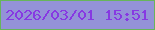 文字の大きさ：2、枠の色：67b55b、背景の色：9492d8、文字の色：8739e2 無料ブログパーツのブログ時計