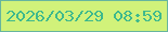 文字の大きさ：4、枠の色：67b59e、背景の色：d1f27a、文字の色：3eb98d 無料ブログパーツのブログ時計