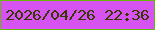 文字の大きさ：3、枠の色：67b705、背景の色：d653f2、文字の色：383901 無料ブログパーツのブログ時計