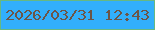文字の大きさ：5、枠の色：67b881、背景の色：32affb、文字の色：6c5547 無料ブログパーツのブログ時計