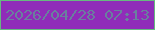 文字の大きさ：3、枠の色：67b980、背景の色：902cb9、文字の色：69809e 無料ブログパーツのブログ時計