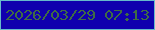文字の大きさ：1、枠の色：67bacb、背景の色：1000ae、文字の色：3f6b44 無料ブログパーツのブログ時計
