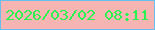 文字の大きさ：2、枠の色：67bfee、背景の色：f6b4b3、文字の色：2bf151 無料ブログパーツのブログ時計