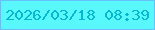 文字の大きさ：4、枠の色：67bffd、背景の色：58f8fc、文字の色：06b7d3 無料ブログパーツのブログ時計