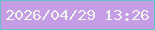 文字の大きさ：5、枠の色：67c0ca、背景の色：c59de4、文字の色：eef4ec 無料ブログパーツのブログ時計