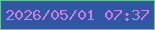 文字の大きさ：5、枠の色：67c19b、背景の色：2f57a2、文字の色：cd7de2 無料ブログパーツのブログ時計