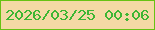 文字の大きさ：3、枠の色：67c213、背景の色：f4d9a5、文字の色：3db633 無料ブログパーツのブログ時計