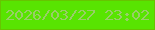 文字の大きさ：2、枠の色：67c401、背景の色：58e401、文字の色：98ce68 無料ブログパーツのブログ時計