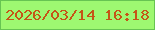 文字の大きさ：3、枠の色：67c452、背景の色：9ef871、文字の色：c55517 無料ブログパーツのブログ時計