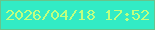 文字の大きさ：2、枠の色：67c48c、背景の色：32ebc5、文字の色：bfff80 無料ブログパーツのブログ時計