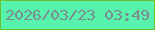 文字の大きさ：2、枠の色：67c52b、背景の色：57f2ab、文字の色：7d8c90 無料ブログパーツのブログ時計