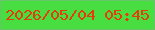 文字の大きさ：4、枠の色：67c568、背景の色：48de41、文字の色：e33d0c 無料ブログパーツのブログ時計