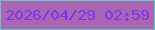 文字の大きさ：4、枠の色：67c5c3、背景の色：a967b3、文字の色：862ff6 無料ブログパーツのブログ時計