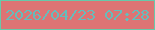 文字の大きさ：3、枠の色：67c9aa、背景の色：dd7474、文字の色：65bdbb 無料ブログパーツのブログ時計