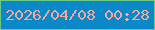 文字の大きさ：2、枠の色：67ca88、背景の色：0a89c9、文字の色：f6a79e 無料ブログパーツのブログ時計