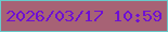文字の大きさ：1、枠の色：67cacb、背景の色：a76275、文字の色：6e0fd3 無料ブログパーツのブログ時計