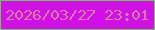 文字の大きさ：3、枠の色：67cc4f、背景の色：d10fe7、文字の色：d1809c 無料ブログパーツのブログ時計