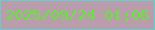 文字の大きさ：2、枠の色：67cdc9、背景の色：b99dac、文字の色：5feb33 無料ブログパーツのブログ時計