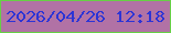 文字の大きさ：3、枠の色：67cf46、背景の色：b172a5、文字の色：2d34d5 無料ブログパーツのブログ時計