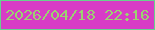 文字の大きさ：4、枠の色：67d28e、背景の色：d73cc6、文字の色：9bd271 無料ブログパーツのブログ時計