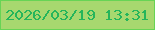 文字の大きさ：5、枠の色：67d455、背景の色：a7d86f、文字の色：25b55b 無料ブログパーツのブログ時計