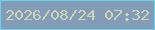 文字の大きさ：1、枠の色：67d4ea、背景の色：839db8、文字の色：d1d5b8 無料ブログパーツのブログ時計